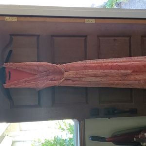 CHEETA B gorgeous peach flowing dress with tie waist